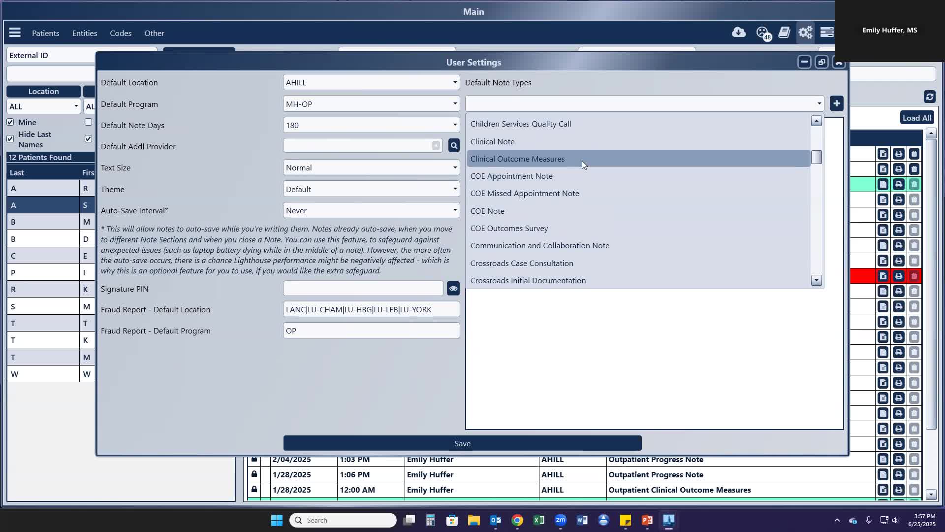 Customization of Dropdown Bar in Notes Section