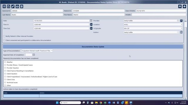 Documentation Status Updates (Exemption Requests)