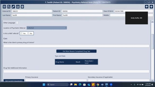 Psychiatry Referral Note