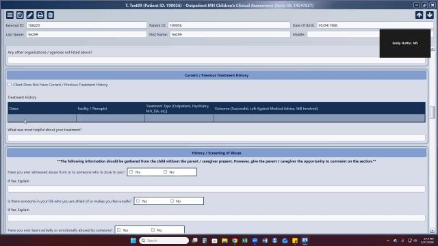 Outpatient MH Children's Assessment
