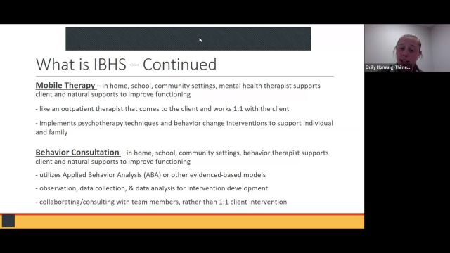Intensive Behavior Health Services (IBHS): Working towards Socially Significant Behavior Change